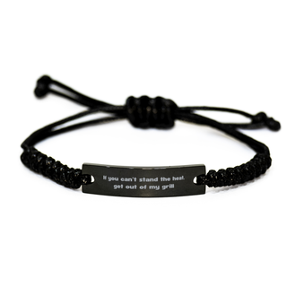 If you can not stand the heat, get out of my grill Bracelet,Birthday Gifts,Funny grilling Gifts,Gift Idea Cooking Gifts  for Dad, Brother, Husband, Boyfriend ,Rope Bracelet