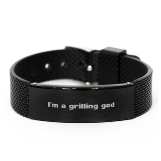 I am a grilling god Bracelet,Birthday Gifts,Funny grilling Gifts,Gift Idea Cooking Gifts  for Dad, Brother, Husband, Boyfriend ,mesh bracelet