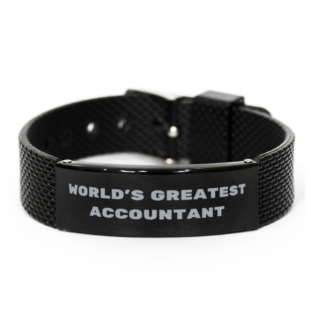 Accountant Gifts, World's Greatest Accountant, Accountant Black Shark Mesh Bracelet, Sarcasm Gifts For Boss, Friends, Coworker. Thank you gifts. Employee Gift