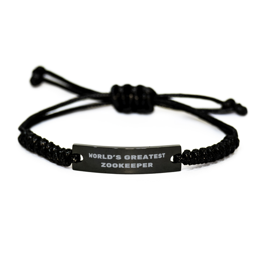 Zookeeper Gifts, World's Greatest Zookeeper, Zookeeper Black Rope Bracelet, Sarcasm Gifts For Boss, Friends, Coworker. Thank you gifts. Employee Gift