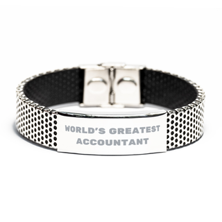 Accountant Gifts, World's Greatest Accountant, Accountant Stainless Steel Bracelet, Sarcasm Gifts For Boss, Friends, Coworker. Thank you gifts. Employee Gift