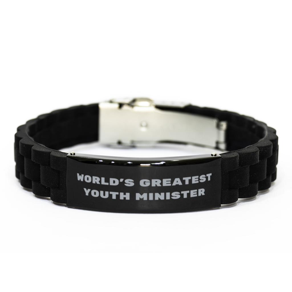 Youth Minister Gifts, World's Greatest Youth Minister, Youth Minister Black Glidelock Bracelet, Sarcasm Gifts For Boss, Friends, Coworker. Thank you gifts. Employee Gift