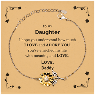 To My Daughter Sunflower Bracelet, Sentimental Gifts for Daughter from Daddy, Christmas Birthday Graduation Gifts for Daughter I hope you understand how much I love and adore you. Love, Daddy