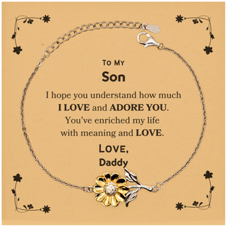 To My Son Sunflower Bracelet, Sentimental Gifts for Son from Daddy, Christmas Birthday Graduation Gifts for Son I hope you understand how much I love and adore you. Love, Daddy