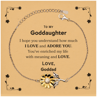 To My Goddaughter Sunflower Bracelet, Sentimental Gifts for Goddaughter from Goddad, Christmas Birthday Graduation Gifts for Goddaughter I hope you understand how much I love and adore you. Love, Goddad