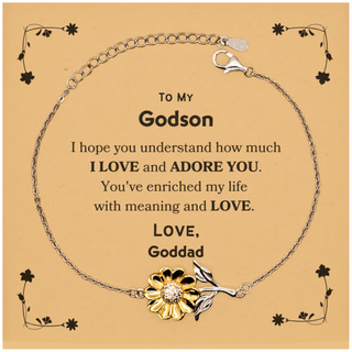 To My Godson Sunflower Bracelet, Sentimental Gifts for Godson from Goddad, Christmas Birthday Graduation Gifts for Godson I hope you understand how much I love and adore you. Love, Goddad