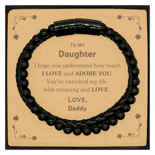 To My Daughter Stone Leather Bracelets, Sentimental Gifts for Daughter from Daddy, Christmas Birthday Graduation Gifts for Daughter I hope you understand how much I love and adore you. Love, Daddy