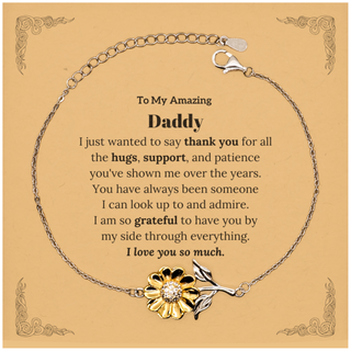 Thank You Daddy Gifts, To My Amazing Daddy Sunflower Bracelet Birthday Christmas Wedding Blessing Gifts for Daddy I am so grateful to have you by my side through everything. I love you so much