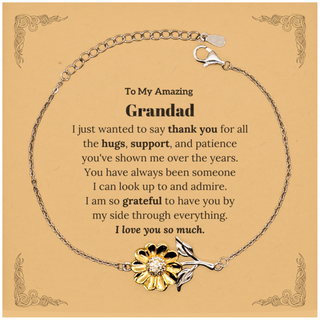 Thank You Grandad Gifts, To My Amazing Grandad Sunflower Bracelet Birthday Christmas Wedding Blessing Gifts for Grandad I am so grateful to have you by my side through everything. I love you so much