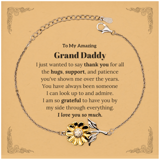 Thank You Grand Daddy Gifts, To My Amazing Grand Daddy Sunflower Bracelet Birthday Christmas Wedding Blessing Gifts for Grand Daddy I am so grateful to have you by my side through everything. I love you so much