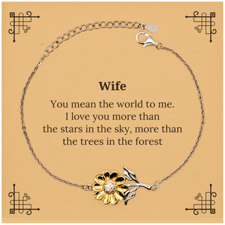 Meaningful Wife Sunflower Bracelet Appreciation Gifts for Wife You mean the world to me. I love you more than the stars in the sky Wife Birthday Christmas Mothers Fathers Day