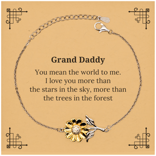 Meaningful Grand Daddy Sunflower Bracelet Appreciation Gifts for Grand Daddy You mean the world to me. I love you more than the stars in the sky Grand Daddy Birthday Christmas Mothers Fathers Day